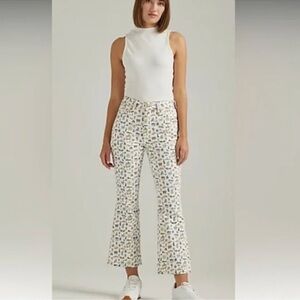 Wrangler High Rise Kick Flare Jeans Wrock 672 Lemons Retro Cowgirl Plus Size 35